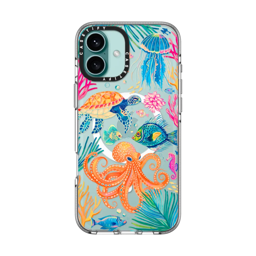Clear iPhone 16 Plus Case MagSafe Compatible - Under the Sea 2 by Grace Andersson