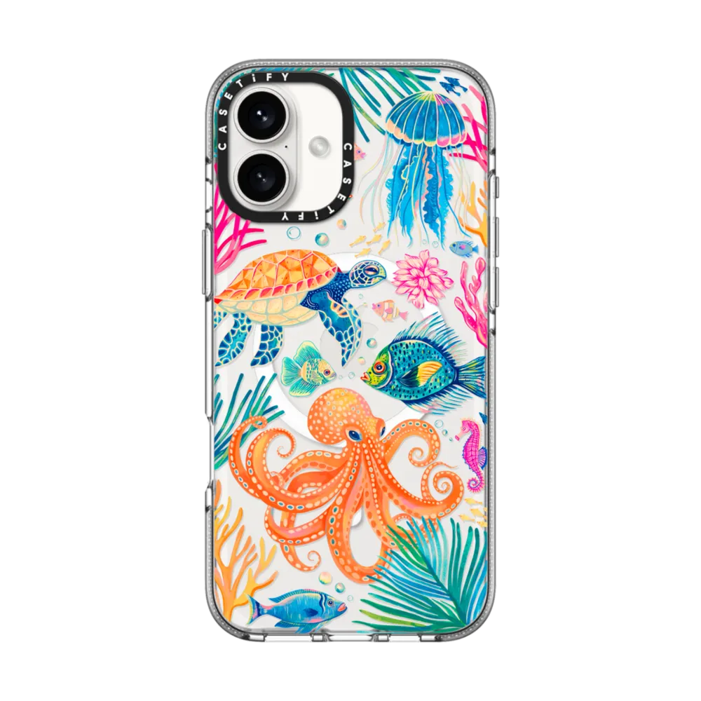 Clear iPhone 16 Plus Case MagSafe Compatible - Under the Sea 2 by Grace Andersson