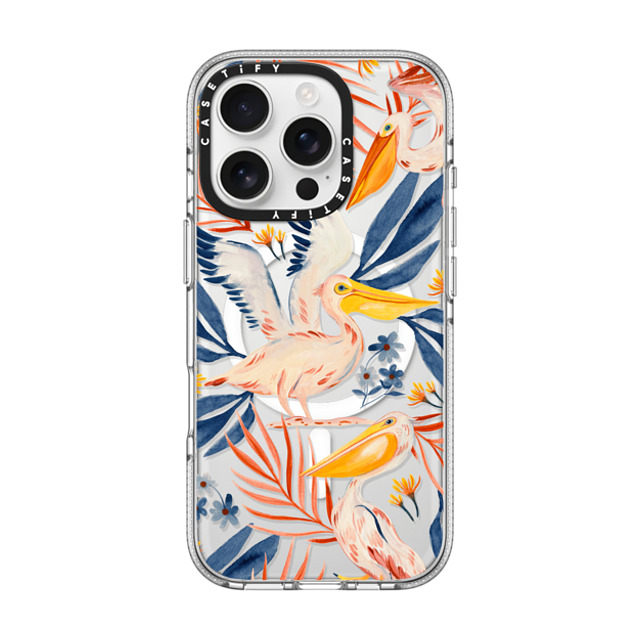 Grace Andersson x CASETiFY iPhone 16 Pro Case Fine Art クリア クリア ケース MagSafe対応 Pelicans by Grace Andersson Back to School Grace Andersson x CASETiFY iPhone 16 Pro Case Fine Art クリア クリア ケース MagSafe対応 Pelicans by Grace Andersson Back to School