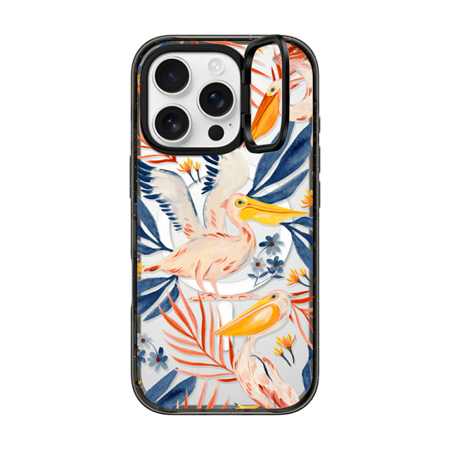 Grace Andersson x CASETiFY iPhone 16 Pro Case Fine Art Black インパクトリングスタンドケース MagSafe対応 Pelicans by Grace Andersson Back to School Grace Andersson x CASETiFY iPhone 16 Pro Case Fine Art Black インパクトリングスタンドケース MagSafe対応 Pelicans by Grace Andersson Back to School
