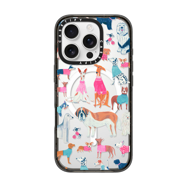 Grace Andersson x CASETiFY iPhone 16 Pro ケース ブラック インパクトケース MagSafe対応 Dogs by Grace Andersson