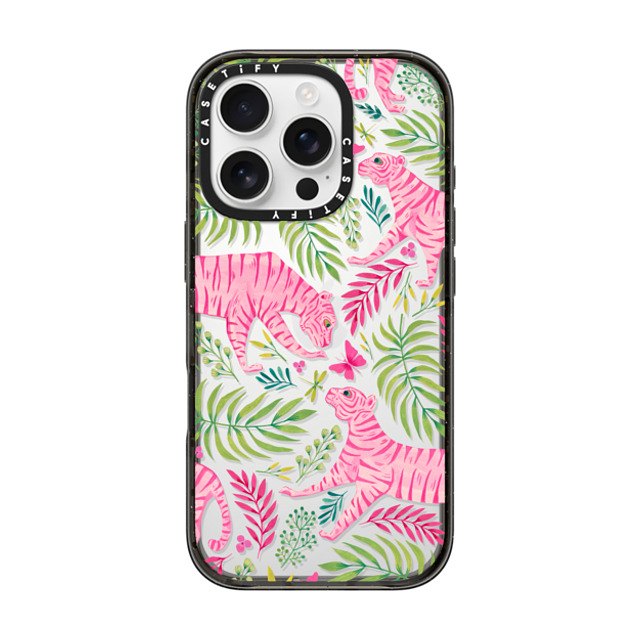 Grace Andersson x CASETiFY iPhone 16 Pro ケース Animal,Nature ブラック インパクトケース Pink Tigers by Grace Andersson Father's Day Grace Andersson x CASETiFY iPhone 16 Pro ケース Animal,Nature ブラック インパクトケース Pink Tigers by Grace Andersson Father's Day
