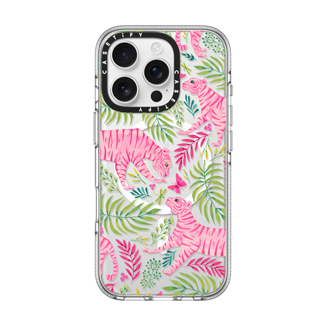 Grace Andersson x CASETiFY iPhone 16 Pro Case Animal,Nature クリア クリア ケース MagSafe対応 Pink Tigers by Grace Andersson Father's Day Grace Andersson x CASETiFY iPhone 16 Pro Case Animal,Nature クリア クリア ケース MagSafe対応 Pink Tigers by Grace Andersson Father's Day