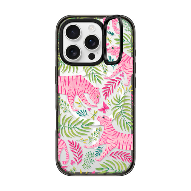 Grace Andersson x CASETiFY iPhone 16 Pro ケース Animal,Nature ブラック インパクトリングスタンドケース MagSafe対応 Pink Tigers by Grace Andersson Father's Day Grace Andersson x CASETiFY iPhone 16 Pro ケース Animal,Nature ブラック インパクトリングスタンドケース MagSafe対応 Pink Tigers by Grace Andersson Father's Day