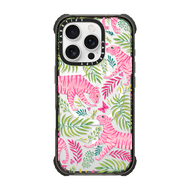 Grace Andersson x CASETiFY iPhone 16 Pro Case Animal,Nature Black ウルトラ インパクトケース MagSafe 対応 Pink Tigers by Grace Andersson Father's Day Grace Andersson x CASETiFY iPhone 16 Pro Case Animal,Nature Black ウルトラ インパクトケース MagSafe 対応 Pink Tigers by Grace Andersson Father's Day