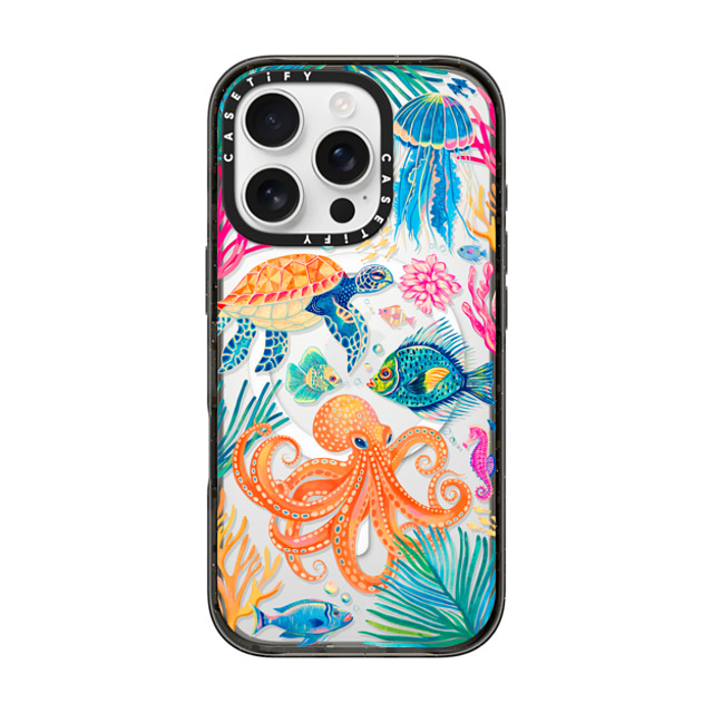 Grace Andersson x CASETiFY iPhone 16 Pro ケース ブラック インパクトケース MagSafe対応 Under the Sea 2 by Grace Andersson