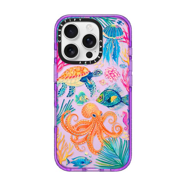 Grace Andersson x CASETiFY iPhone 16 Pro Case Animal,Nature パープル Impact Case Under the Sea 2 by Grace Andersson Mother's Day Grace Andersson x CASETiFY iPhone 16 Pro Case Animal,Nature パープル Impact Case Under the Sea 2 by Grace Andersson Mother's Day