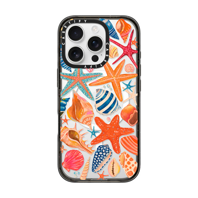 Grace Andersson x CASETiFY iPhone 16 Pro ケース ブラック インパクトケース MagSafe対応 Sea Shells by Grace Andersson