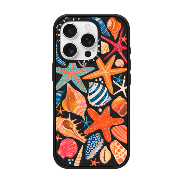 Grace Andersson x CASETiFY iPhone 16 Pro ケース マットブラック インパクトケース MagSafe対応 Sea Shells by Grace Andersson