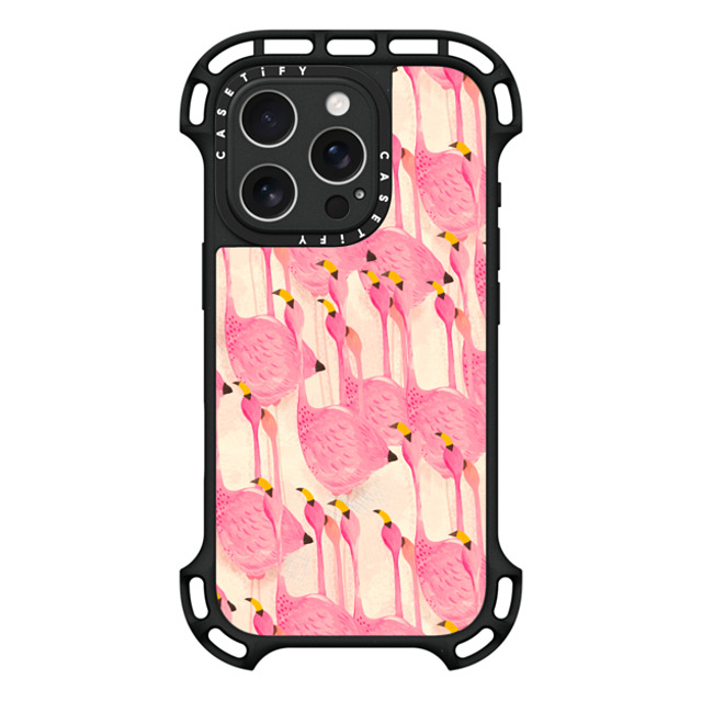 Grace Andersson x CASETiFY iPhone 16 Pro ケース Animal,Nature ブラック ウルトラ バウンスケース MagSafe対応 Flamingo March by Grace Andersson Mother's Day Grace Andersson x CASETiFY iPhone 16 Pro ケース Animal,Nature ブラック ウルトラ バウンスケース MagSafe対応 Flamingo March by Grace Andersson Mother's Day