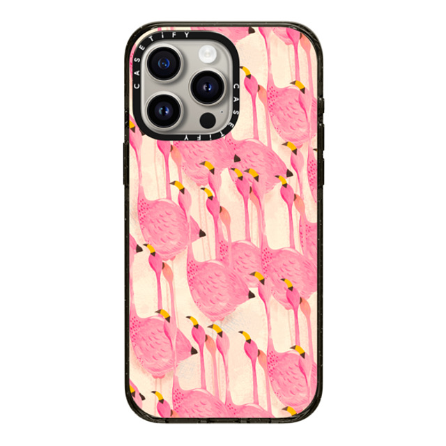 Grace Andersson x CASETiFY iPhone 15 Pro Max Case Animal,Nature Black Impact Case MagSafe Compatible Flamingo March by Grace Andersson Father's Day Grace Andersson x CASETiFY iPhone 15 Pro Max Case Animal,Nature Black Impact Case MagSafe Compatible Flamingo March by Grace Andersson Father's Day