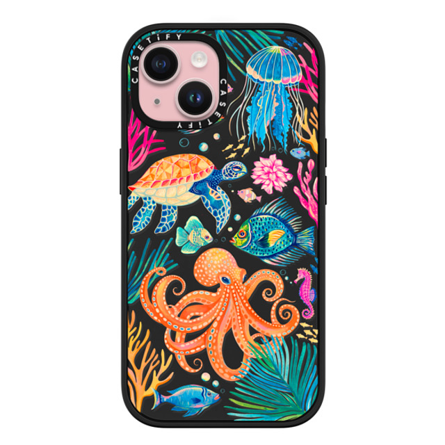 Grace Andersson x CASETiFY iPhone 15 ケース マットブラック インパクトケース MagSafe対応 Under the Sea 2 by Grace Andersson