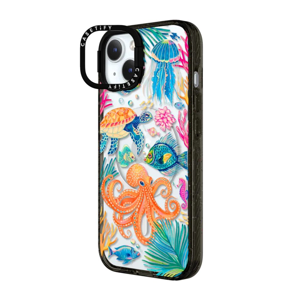 Impact Ring Stand iPhone 15 Case MagSafe Compatible - Under the Sea 2 by Grace Andersson