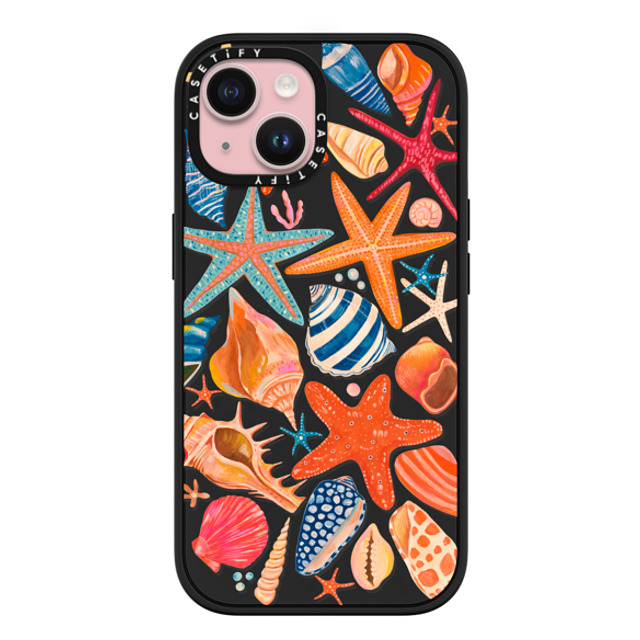 Grace Andersson x CASETiFY iPhone 15 ケース マットブラック インパクトケース MagSafe対応 Sea Shells by Grace Andersson