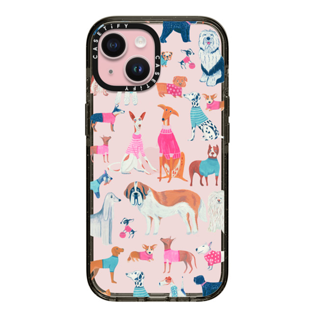 Grace Andersson x CASETiFY iPhone 15 ケース ブラック インパクトケース Dogs by Grace Andersson