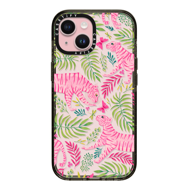 Grace Andersson x CASETiFY iPhone 15 Case Animal,Nature ブラック インパクトケース Pink Tigers by Grace Andersson Mother's Day Grace Andersson x CASETiFY iPhone 15 Case Animal,Nature ブラック インパクトケース Pink Tigers by Grace Andersson Mother's Day