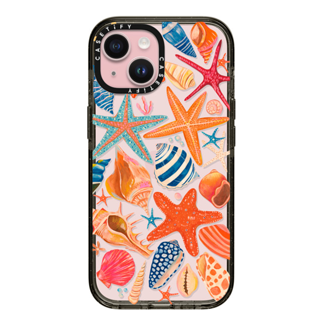 Grace Andersson x CASETiFY iPhone 15 ケース ブラック インパクトケース Sea Shells by Grace Andersson