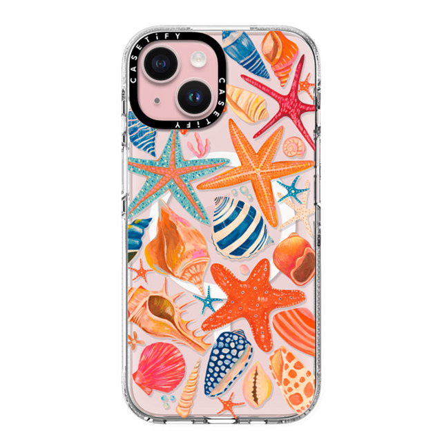 Grace Andersson x CASETiFY iPhone 15 ケース クリア クリア ケース MagSafe対応 Sea Shells by Grace Andersson