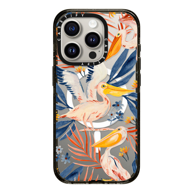 Grace Andersson x CASETiFY iPhone 15 Pro Case Fine Art Black Impact Case MagSafe Compatible Pelicans by Grace Andersson Father's Day Grace Andersson x CASETiFY iPhone 15 Pro Case Fine Art Black Impact Case MagSafe Compatible Pelicans by Grace Andersson Father's Day