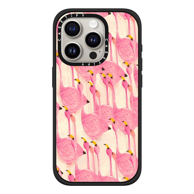 Grace Andersson x CASETiFY iPhone 15 Pro Case Animal,Nature Matte Black Impact Case MagSafe Compatible Flamingo March by Grace Andersson Father's Day Grace Andersson x CASETiFY iPhone 15 Pro Case Animal,Nature Matte Black Impact Case MagSafe Compatible Flamingo March by Grace Andersson Father's Day