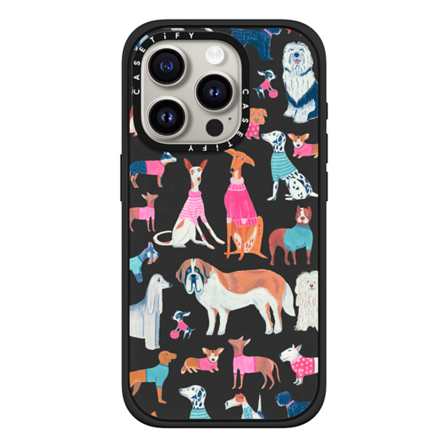 Grace Andersson x CASETiFY iPhone 15 Pro ケース マットブラック インパクトケース MagSafe対応 Dogs by Grace Andersson