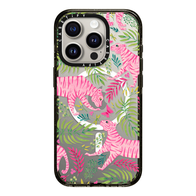 Grace Andersson x CASETiFY iPhone 15 Pro Case Animal,Nature Black Impact Case MagSafe Compatible Pink Tigers by Grace Andersson Mother's Day Grace Andersson x CASETiFY iPhone 15 Pro Case Animal,Nature Black Impact Case MagSafe Compatible Pink Tigers by Grace Andersson Mother's Day
