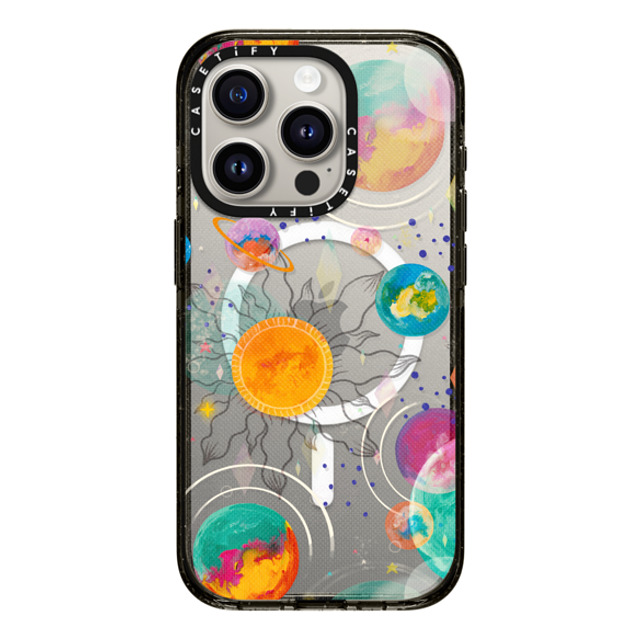 Grace Andersson x CASETiFY iPhone 15 Pro ケース ブラック インパクトケース MagSafe対応 Intergalactic by Grace Andersson