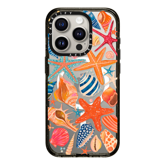 Grace Andersson x CASETiFY iPhone 15 Pro ケース ブラック インパクトケース MagSafe対応 Sea Shells by Grace Andersson