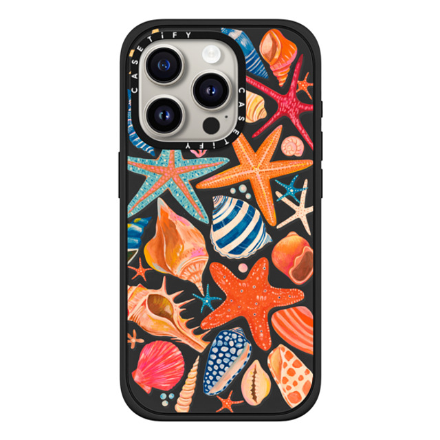 Grace Andersson x CASETiFY iPhone 15 Pro ケース マットブラック インパクトケース MagSafe対応 Sea Shells by Grace Andersson