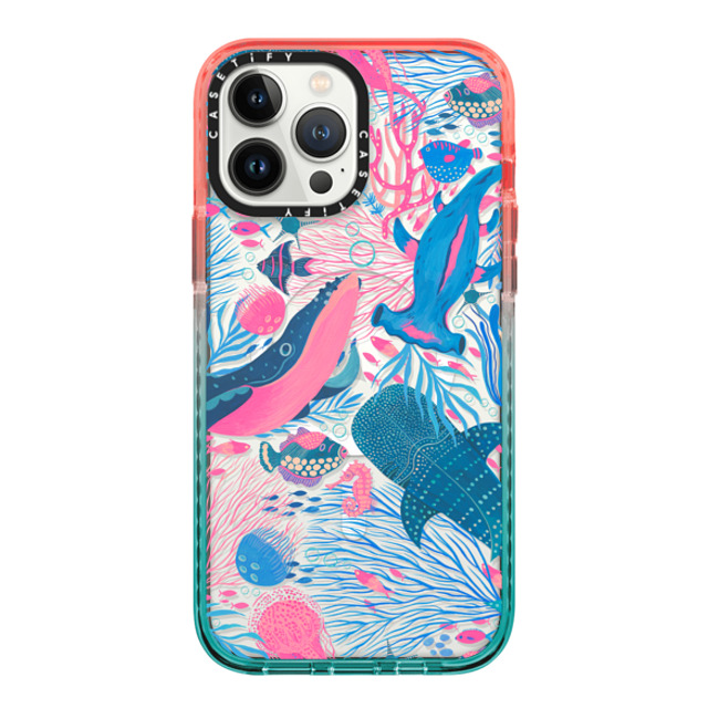 Grace Andersson x CASETiFY iPhone 13 Pro Max ケース Pink/Blue インパクトケース MagSafe対応 Under the Sea by Grace Andersson