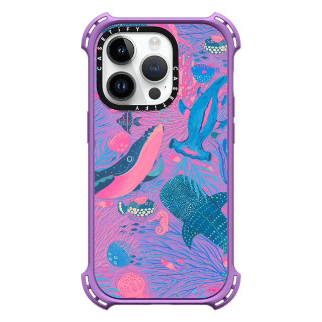 Grace Andersson x CASETiFY iPhone 14 Pro ケース Matte Purple バウンスケース Under the Sea by Grace Andersson