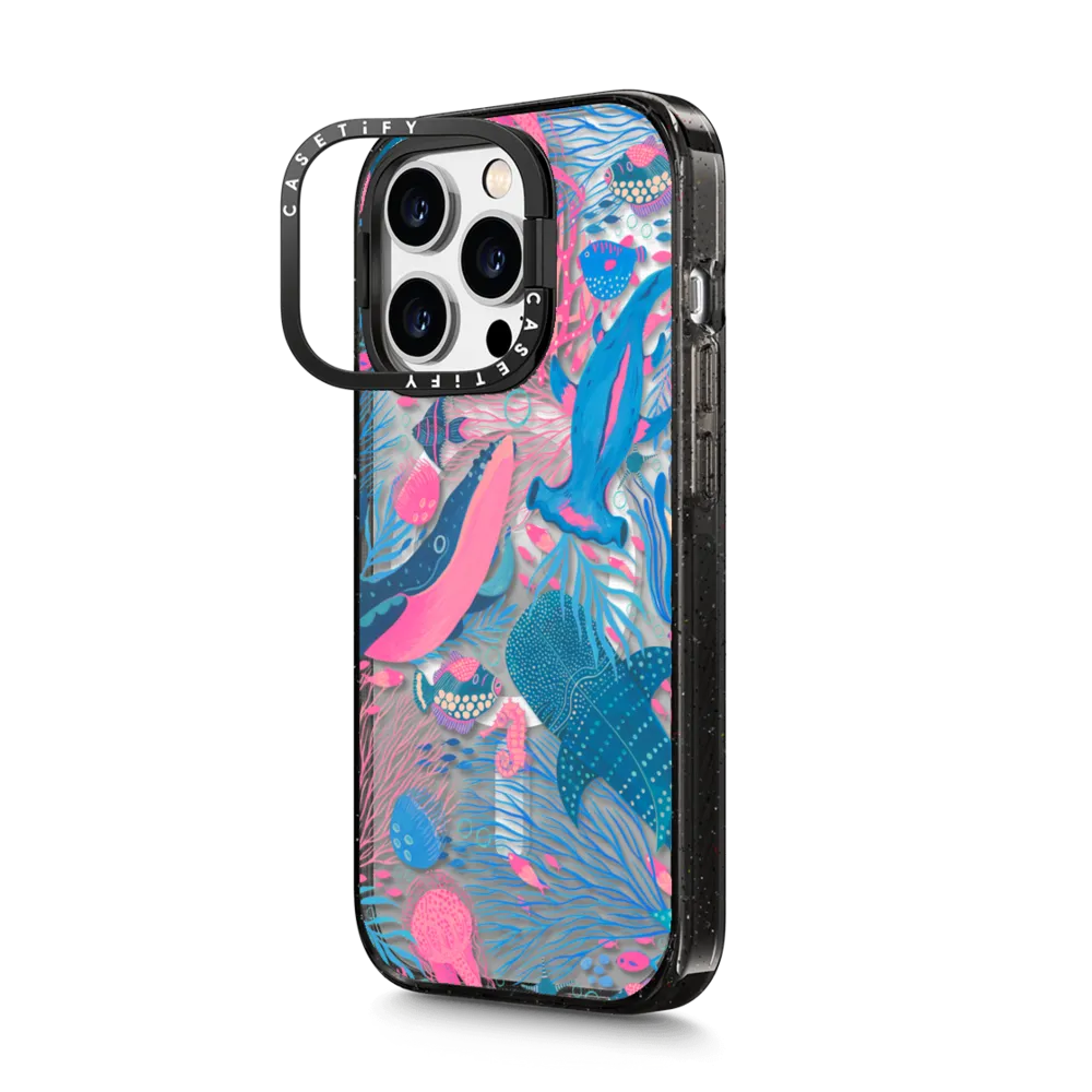 Impact Ring Stand iPhone 14 Pro Case MagSafe Compatible - Under the Sea by Grace Andersson