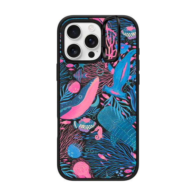 Grace Andersson x CASETiFY iPhone 16 Pro Max ケース マットブラック インパクトリングスタンドケース MagSafe対応 Under the Sea by Grace Andersson