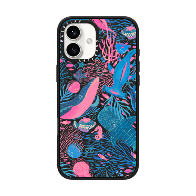 Grace Andersson x CASETiFY iPhone 16 Plus ケース マットブラック インパクトケース MagSafe対応 Under the Sea by Grace Andersson