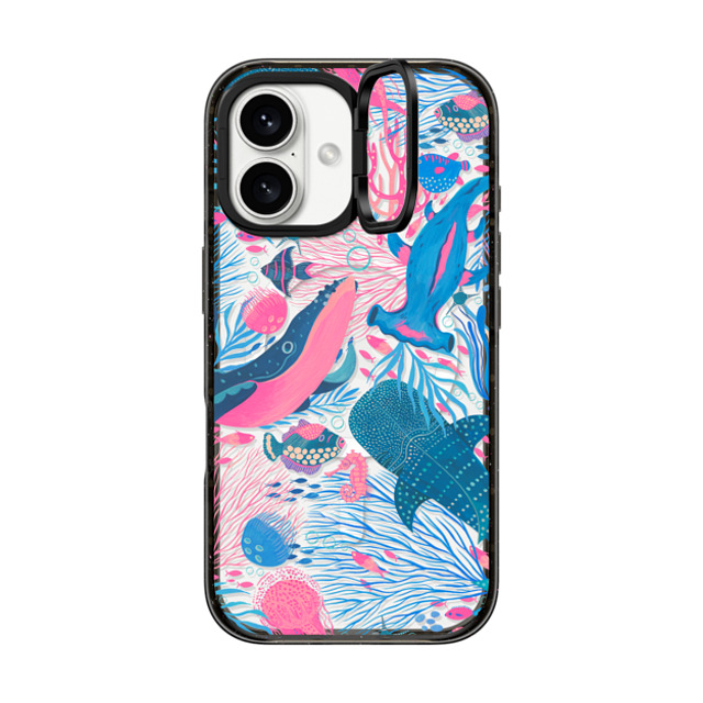 Grace Andersson x CASETiFY iPhone 16 ケース ブラック インパクトリングスタンドケース MagSafe対応 Under the Sea by Grace Andersson