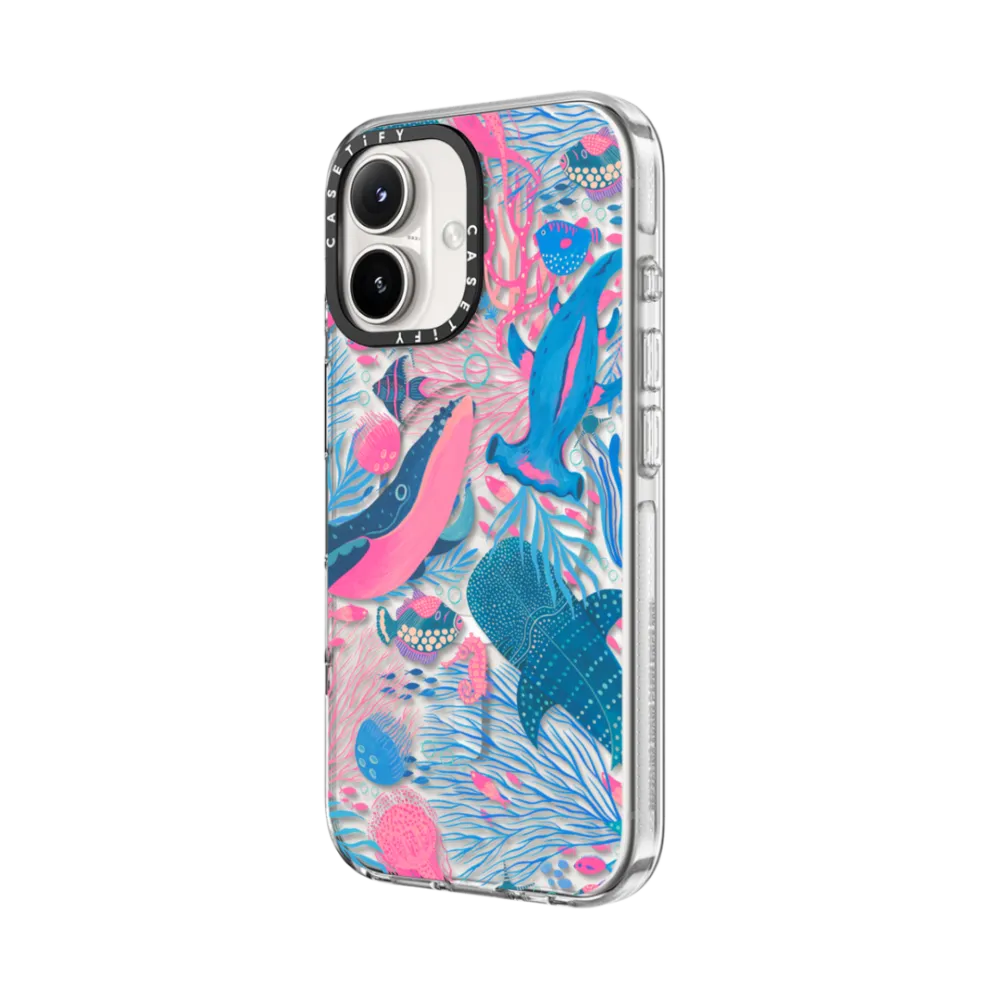 Clear iPhone 16 Case MagSafe Compatible - Under the Sea by Grace Andersson