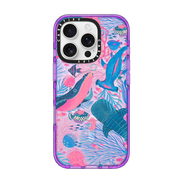 Grace Andersson x CASETiFY iPhone 16 Pro ケース パープル インパクトケース MagSafe対応 Under the Sea by Grace Andersson