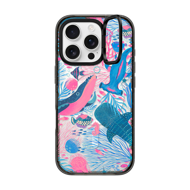 Grace Andersson x CASETiFY iPhone 16 Pro ケース ブラック インパクトリングスタンドケース MagSafe対応 Under the Sea by Grace Andersson