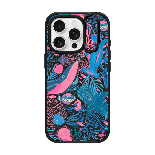 Grace Andersson x CASETiFY iPhone 16 Pro ケース マットブラック インパクトリングスタンドケース MagSafe対応 Under the Sea by Grace Andersson