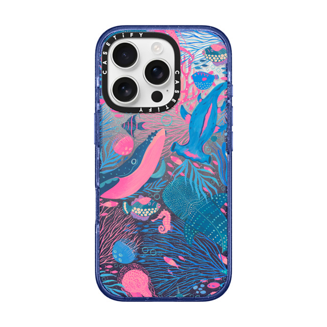 Grace Andersson x CASETiFY iPhone 16 Pro ケース Glitter Indigo インパクトケース MagSafe対応 Under the Sea by Grace Andersson