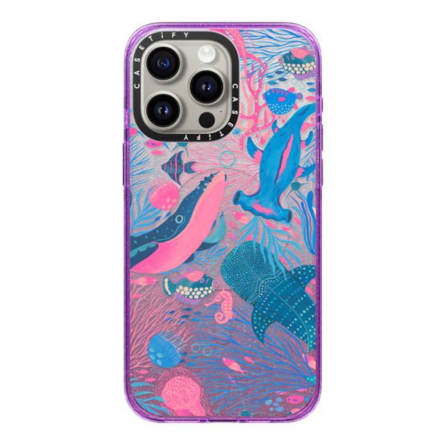 Grace Andersson x CASETiFY iPhone 15 Pro Max Case Summer,Ocean Glitter Purple Impact Case MagSafe Compatible Under the Sea by Grace Andersson Father's Day Grace Andersson x CASETiFY iPhone 15 Pro Max Case Summer,Ocean Glitter Purple Impact Case MagSafe Compatible Under the Sea by Grace Andersson Father's Day