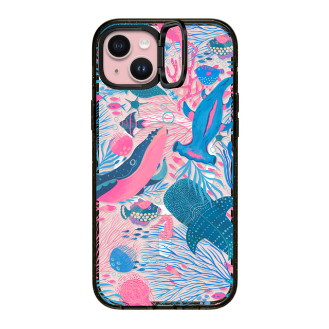 Grace Andersson x CASETiFY iPhone 15 Plus ケース Summer,Ocean ブラック インパクトリングスタンドケース MagSafe対応 Under the Sea by Grace Andersson Father's Day Grace Andersson x CASETiFY iPhone 15 Plus ケース Summer,Ocean ブラック インパクトリングスタンドケース MagSafe対応 Under the Sea by Grace Andersson Father's Day