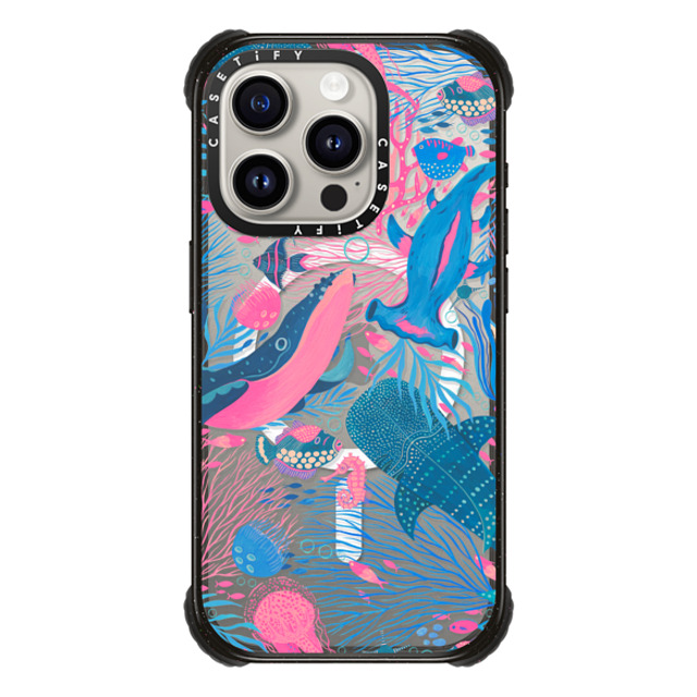 Grace Andersson x CASETiFY iPhone 15 Pro ケース ブラック ウルトラ インパクトケース MagSafe 対応 Under the Sea by Grace Andersson