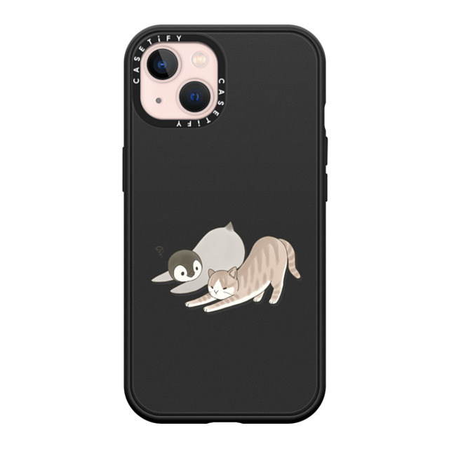 Sheba drawing x CASETiFY iPhone 13 ケース マットブラック インパクトケース MagSafe対応 With a cat 3