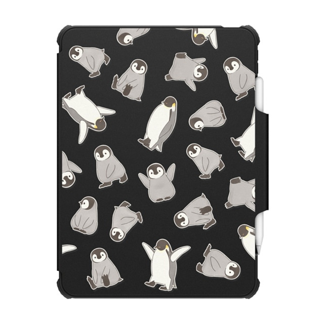 Sheba drawing x CASETiFY iPad Pro 11-inch (第3/4世代) Cartoon ブラック インパクト フォリオ ケース Penguin sticker Father's Day Sheba drawing x CASETiFY iPad Pro 11-inch (第3/4世代) Cartoon ブラック インパクト フォリオ ケース Penguin sticker Father's Day
