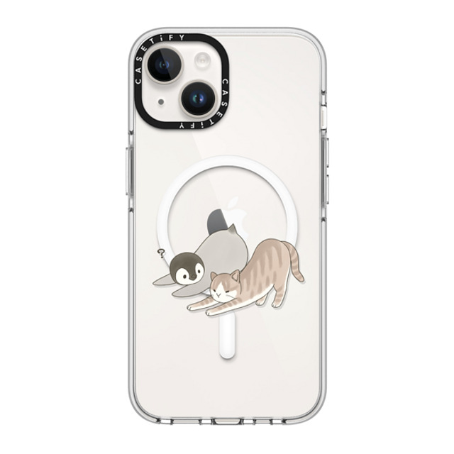 Sheba drawing x CASETiFY iPhone 14 ケース クリア クリア ケース MagSafe対応 With a cat 3