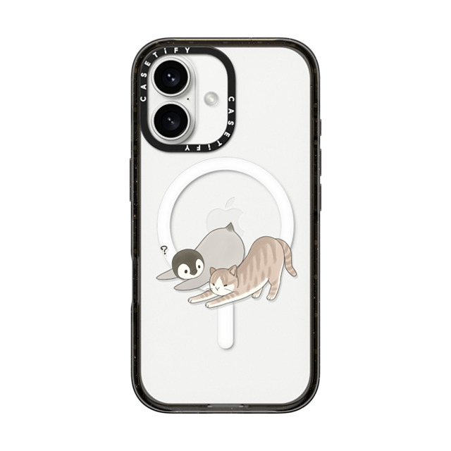 Sheba drawing x CASETiFY iPhone 16 ケース ブラック インパクトケース MagSafe対応 With a cat 3