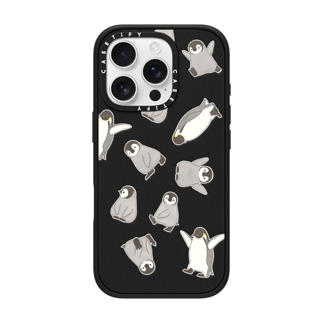 Sheba drawing x CASETiFY iPhone 16 Pro ケース Cartoon マットブラック インパクトケース MagSafe対応 Penguin sticker Back to School Sheba drawing x CASETiFY iPhone 16 Pro ケース Cartoon マットブラック インパクトケース MagSafe対応 Penguin sticker Back to School