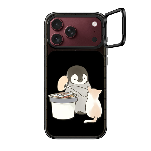 Sheba drawing x CASETiFY iPhone 18 Pro Max �P�[�X Cartoon Glossy Black �C���p�N�g�����O �X�^���h�P�[�X - �O���[�Y With a Cat