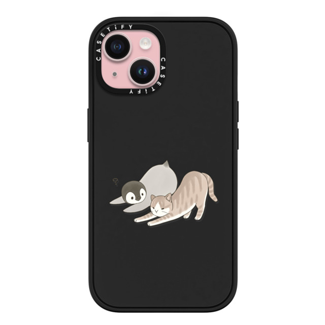 Sheba drawing x CASETiFY iPhone 15 ケース マットブラック インパクトケース MagSafe対応 With a cat 3